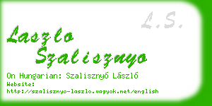 laszlo szalisznyo business card